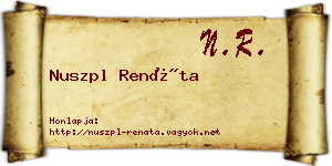 Nuszpl Renáta névjegykártya
