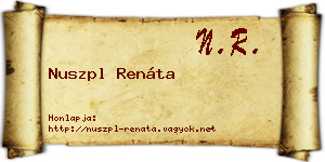 Nuszpl Renáta névjegykártya